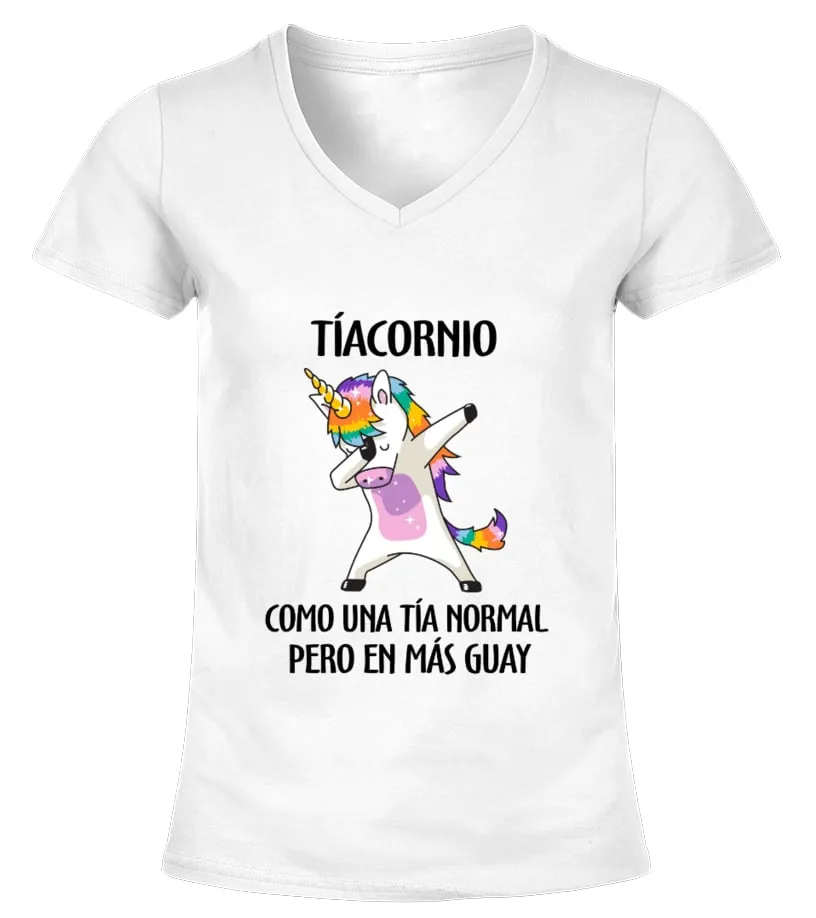 Tíacornio como una tía normal pero en más guay Camiseta cuello pico Mujer