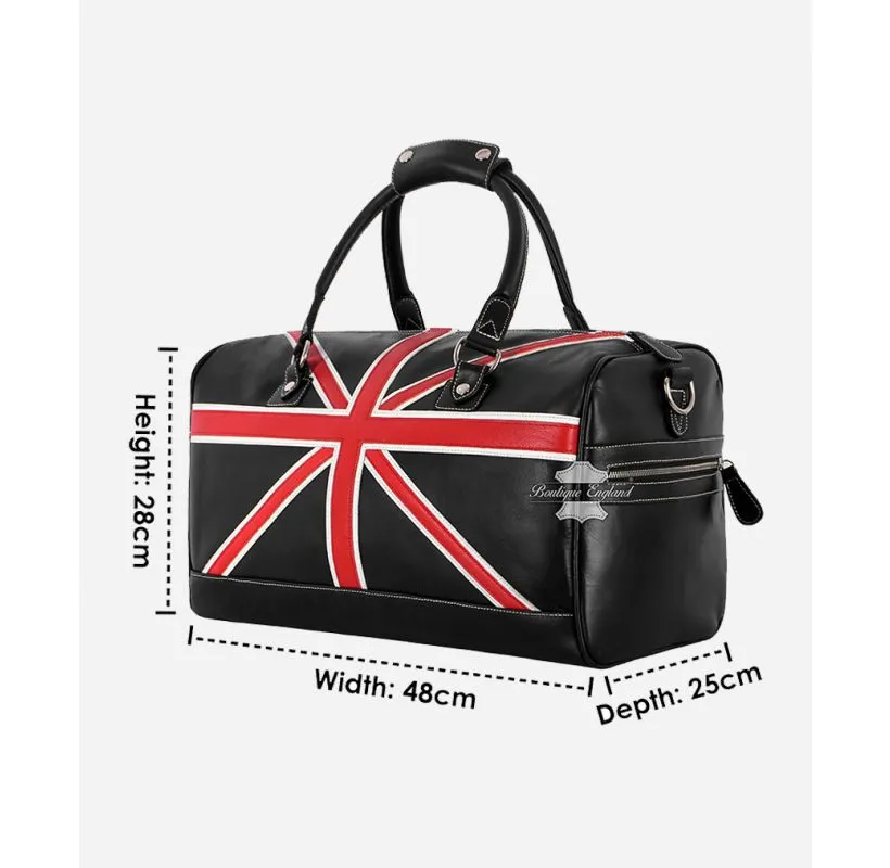 UNION JACK Weekend Bag Genuine Leather Luggage Travel Holdalls Duffle Bag