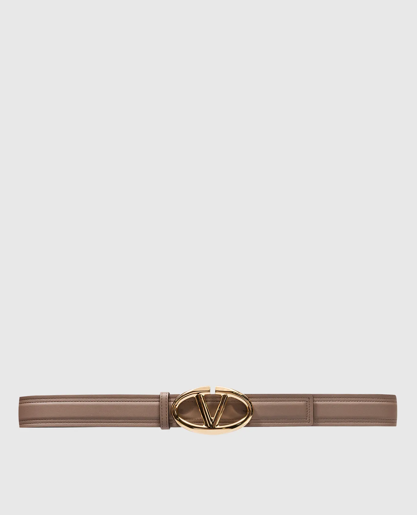 Valentino Beige leather strap with metal VLogo Signature logo