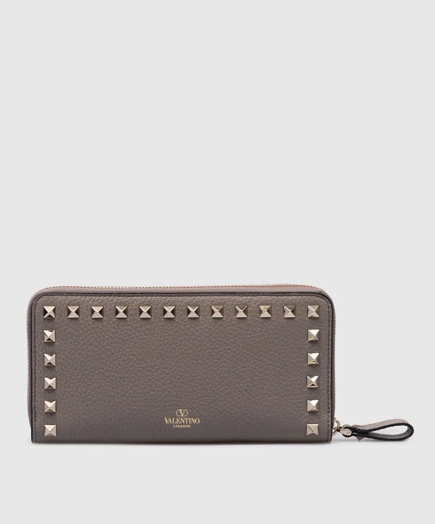 Valentino Rockstud beige leather wallet