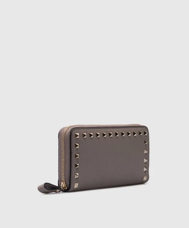 Valentino Rockstud beige leather wallet