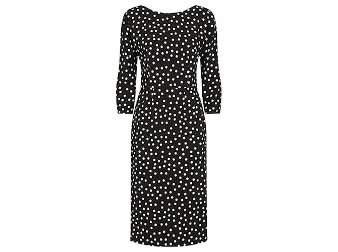 Vestido de corte recto con estampado de lunares de Dolce & Gabbana Negro 