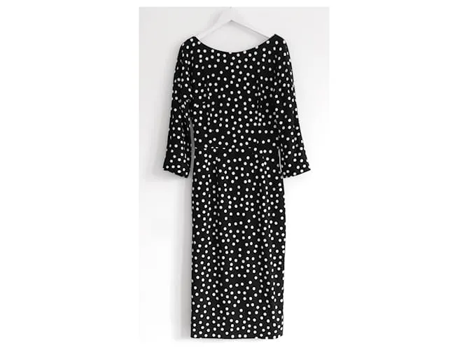 Vestido de corte recto con estampado de lunares de Dolce & Gabbana Negro 