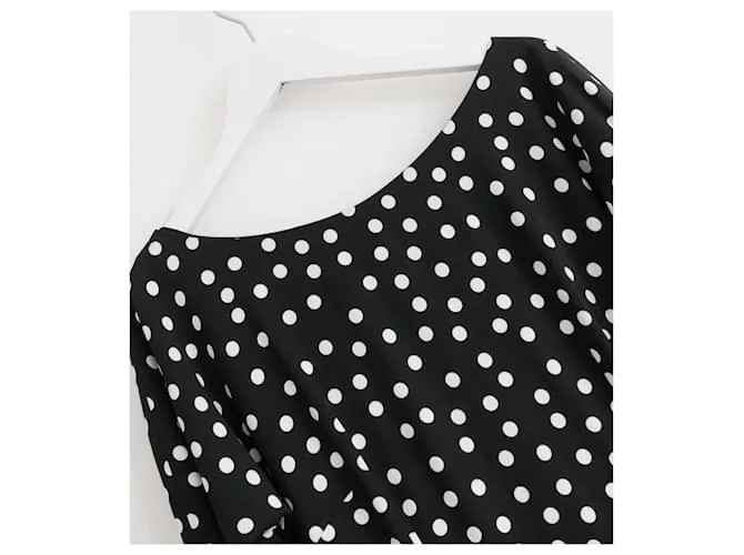 Vestido de corte recto con estampado de lunares de Dolce & Gabbana Negro 