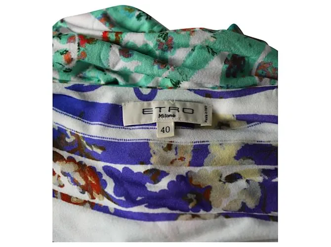 Vestido fruncido estampado de Etro en viscosa multicolor 