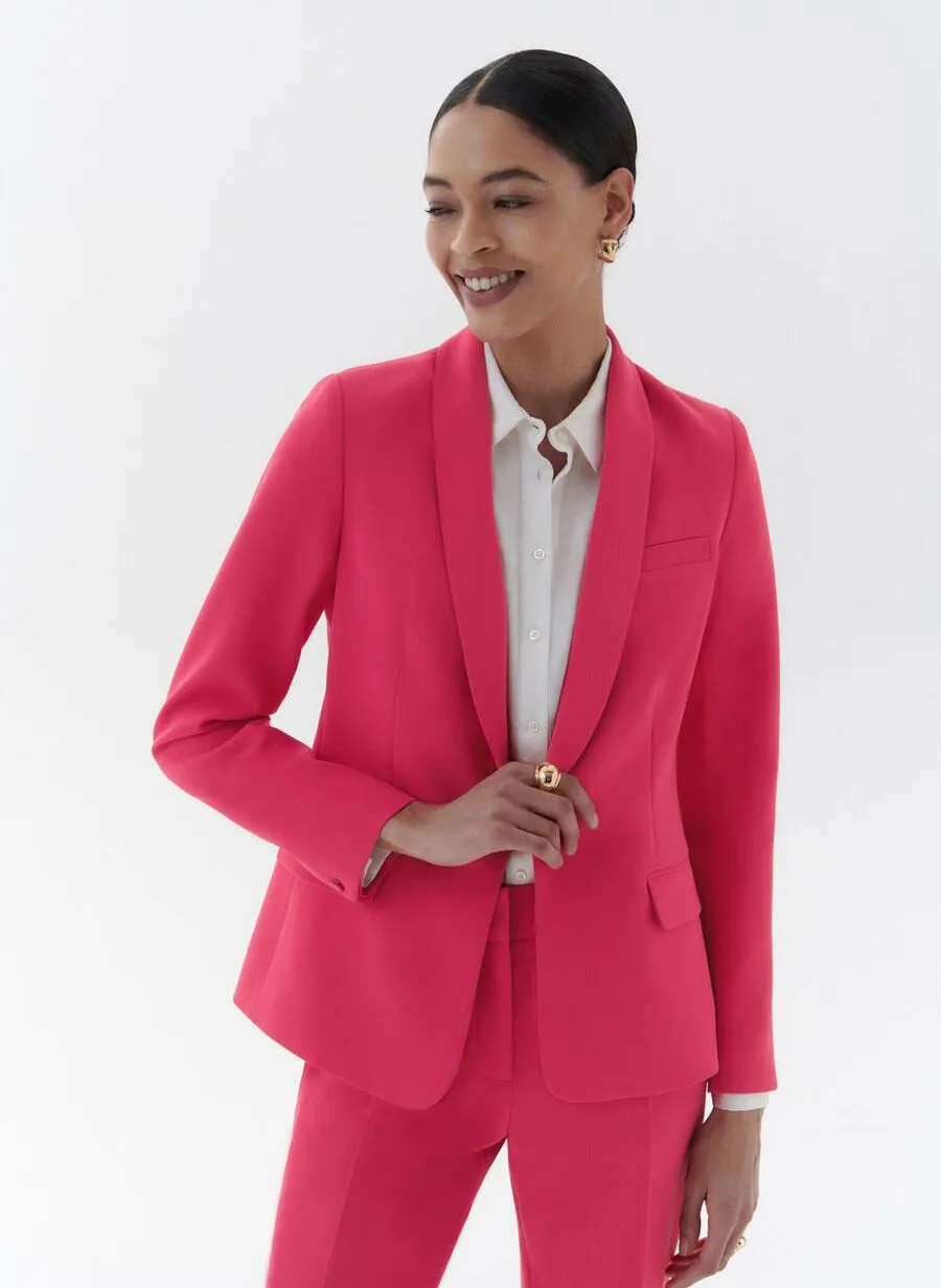 VJANIS  CHAQUETA AJUSTADA CON CUELLO CHAL EN ROJO