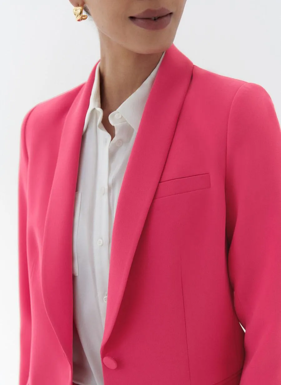 VJANIS  CHAQUETA AJUSTADA CON CUELLO CHAL EN ROJO