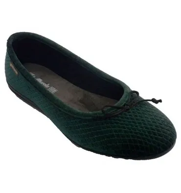 Zapatilla mujer tipo manoletina lazo empeine Alberola en verde