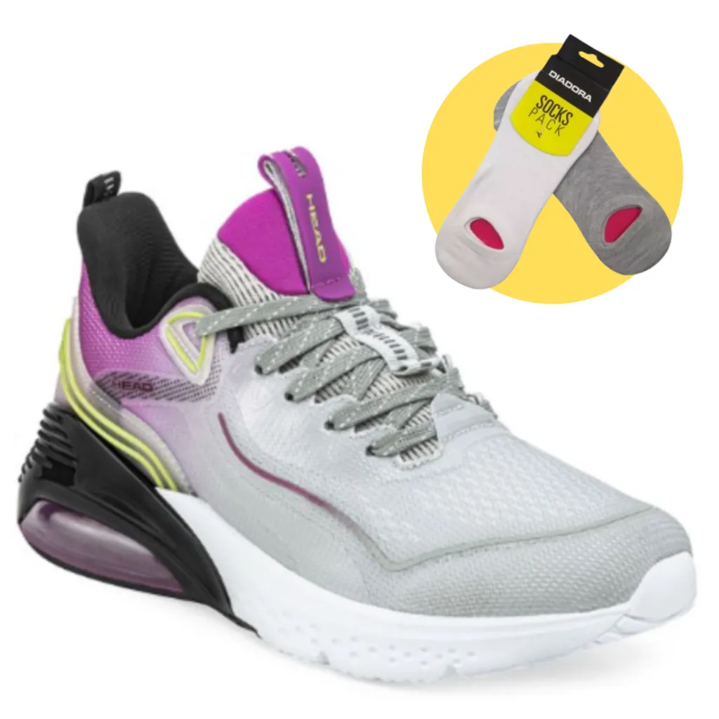 ZAPATILLAS MUJER HEAD GRIS/LILA  SHANGHAI HEAD + MEDIAS