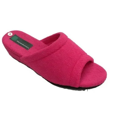 Zapatillas toalla mujer abiertas punta y talón Miszapatillas en rosa