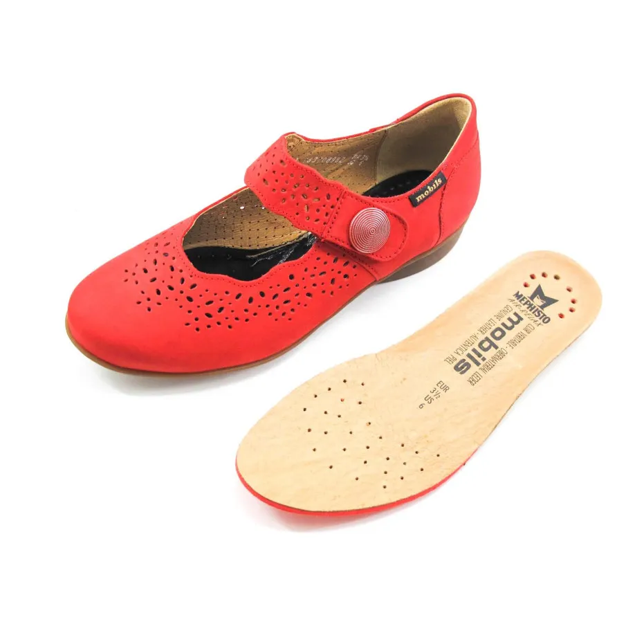 Zapato Mephisto Mobils Fabienne rojo