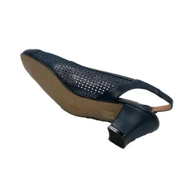 Zapato vestir mujer cerrado punta abierto atrás Trebede en azul
