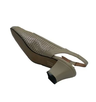 Zapato vestir mujer cerrado punta abierto atrás Trebede en beig