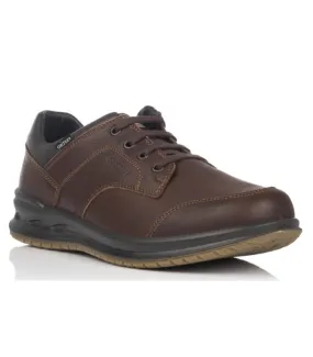 Zapatos de cordones para hombre en piel castaño