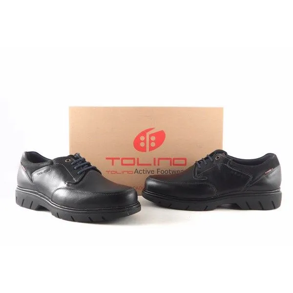 Zapatos negros piel para hombre con cordones Tolino 70330
